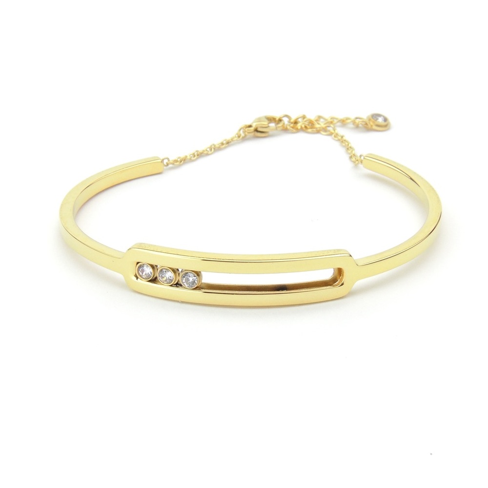 Sliding Moving Stones Cuff Bracelet - Picture 6 of 8